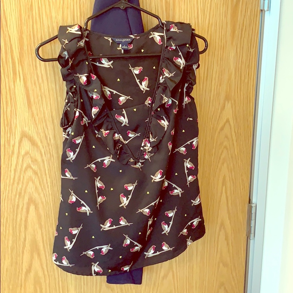 Like New Banana Republic blouse with ruffle trim